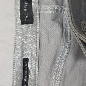 Talbots Shimmering Silver Ankle Pants. Size 8P